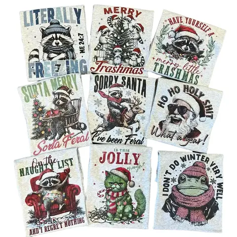 Women's Sublimation Cotton Tshirt Top Bundle - Christmas Designs, 2 Tees for 24, Unisex Option, Choose Your Designs - Leave Second Request in Checkout Notes