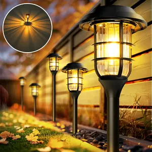 GIGALUMI Solar Lights Outdoor Waterproof for Fence, Solar Garden Lights for Deck Fall Decoration,Solar Powered Pathway Landscape Lighting for Yard,Porch,Step,Walkway,Driveway