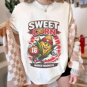 Nebraska Basketball Sweet 16 Corn Shirt, March Madness 2026 Tee, Huskers Basketball Fan Gift, Nebraska Sweet Sixteen Graphic T-Shirt