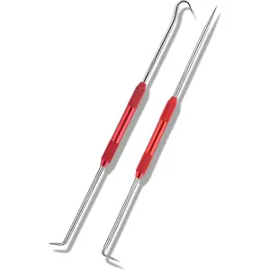 2PCS CarbonSteel Hook Tool and Pick Set,Double End Pick and Hook Set Auxiliary Dismantling Fittings,Universal O Ring Pick Set and Hook Tool Car Accessories Fit for Most Cars wire pliers