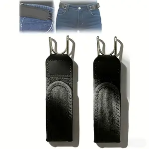 Adjustable Elastic Waist Belt Hook, Unisex Metal Buckle, Comfortable Fiber Blend, Suitable for Dresses, Pants, Jeans, Suits, Waistband Buckle