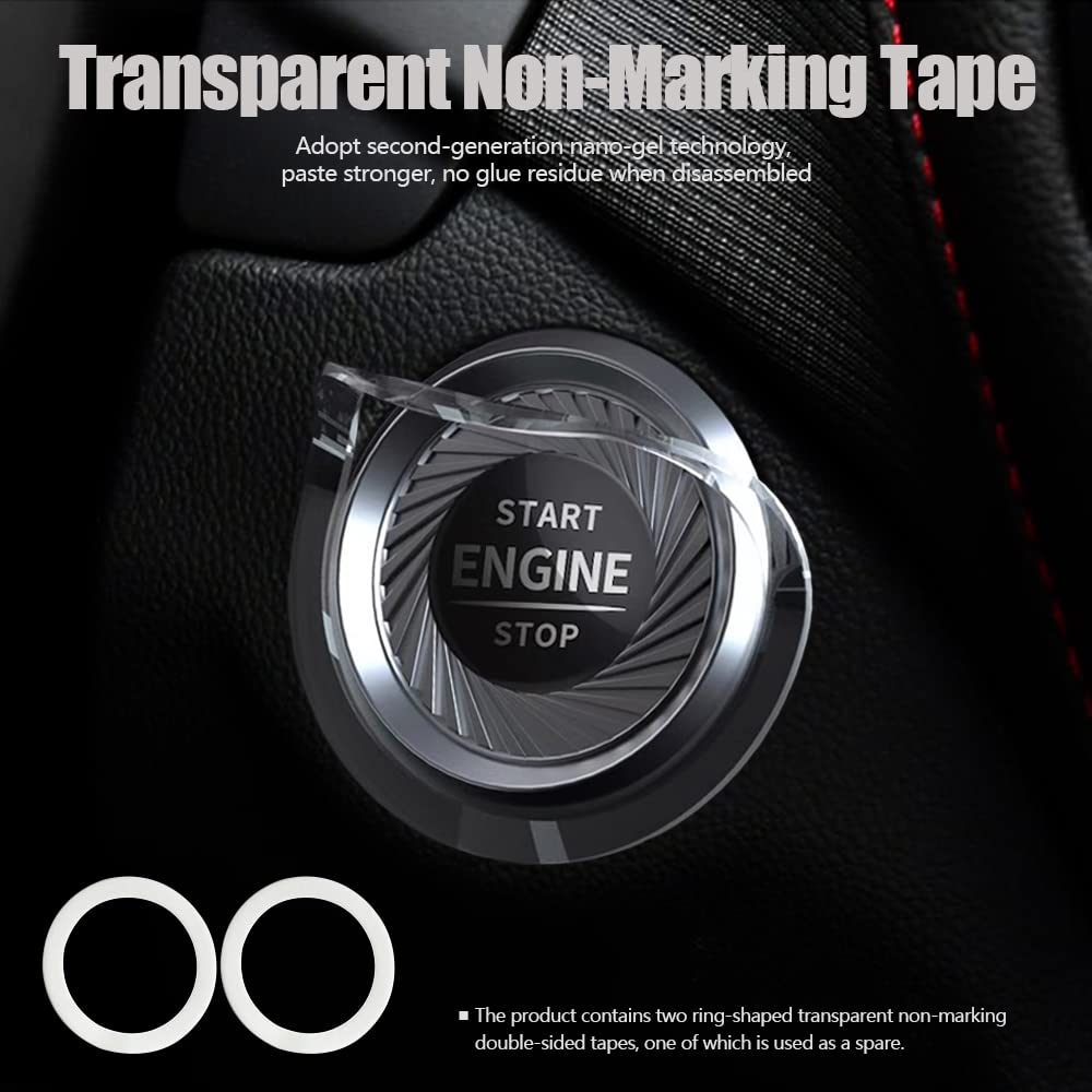 JOYTUTUS Ignition Device Decor Key Cover Car Interior Sticker for Motorcycle Lock Rotary Push To Start Button Cover Enhance Aesthetics