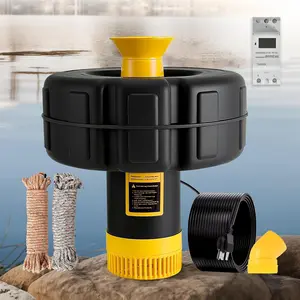 Pond Fountain Aerator Pump with Timer, 50ft Power Cord, 2 Spray Patterns, Energy-Efficient Water Circulation for Ponds & Lakes, Easy Installation