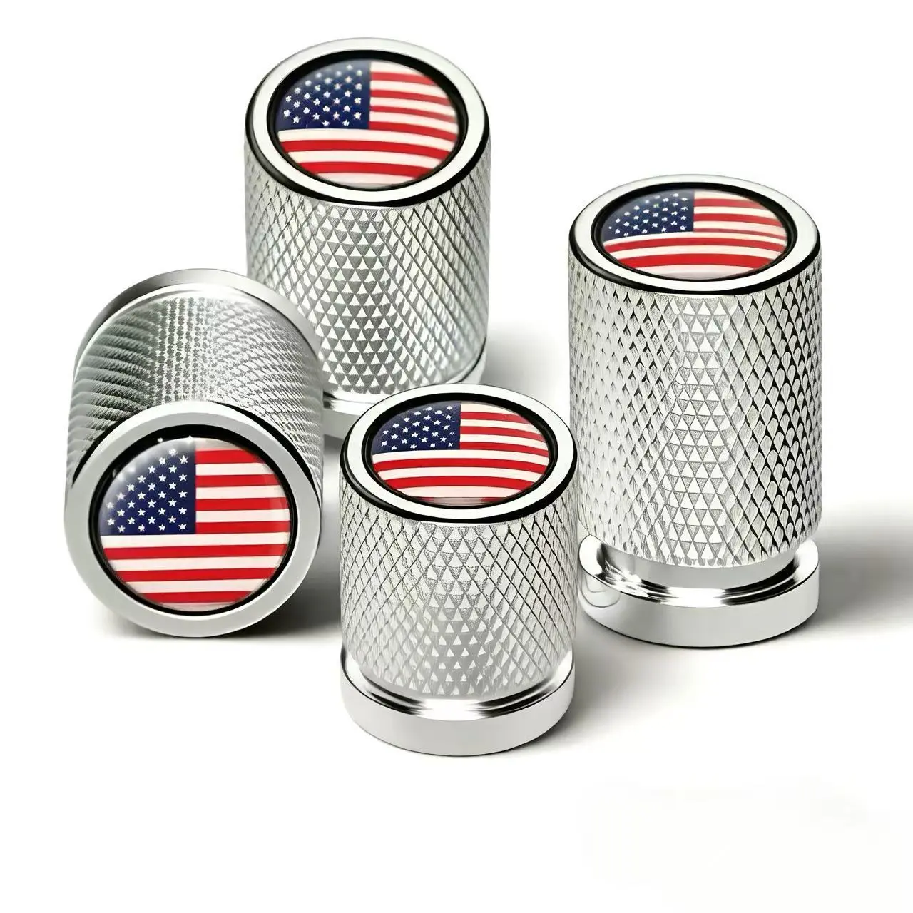 Universal Tire Valve Caps 4 Pack, Aluminum Metal Wheel Hub Air Valve Cover, Corrosion-resistant, Leak Proof, Dustproof Valve Cover, Suitable for Automobiles, SUVs, Trucks, Motorcycles