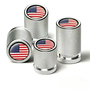 Universal Tire Valve Caps 4 Pack, Aluminum Metal Wheel Hub Air Valve Cover, Corrosion-resistant, Leak Proof, Dustproof Valve Cover, Suitable for Automobiles, SUVs, Trucks, Motorcycles