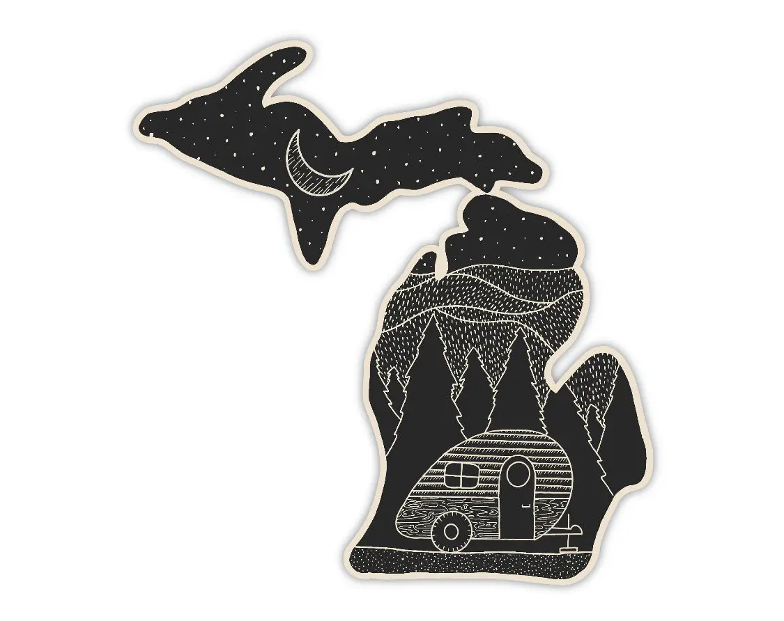 Outdoor Camping Michigan Sticker
