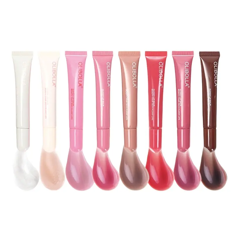 OLIBOLLA Peptide Lip Tints (8 Long-Lasting Shades) - Cosmetic Lipgloss with Hydrating Peptides, Lip Care Benefits, Moisturizing, Smudge-Proof, Non-Sticky, for All-Day Dewy Shine