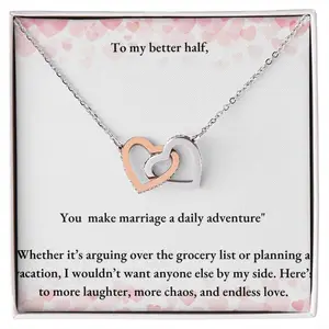 Interlocking Hearts Necklace  Funny to my better half
