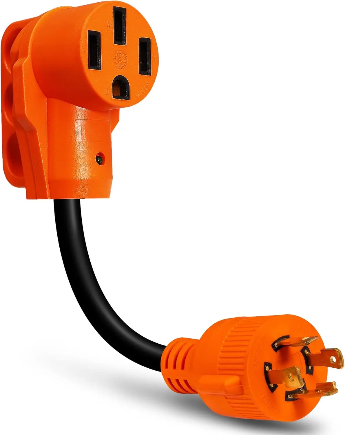 True MODS 50A 30A 125V RV Generator Adapter Plug Cord Connector | NEMA 14-50R Female L14-30P Male, ETL Approved, for Trailer RV Camper Boat Marine, Indicator, 10/3 STW Wire