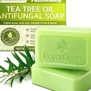 Roycederm Antifungal Antibacterial Tea Tree Soap: Antifungal Antibacterial Treatment for Face & Body Acne, Athlete's Foot, Tinea, Folliculitis Ringworm Jock Itch (Pack of 1)