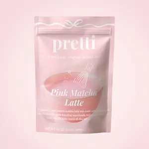Pretti Pink Matcha Latte – Creamy Vanilla Latte Mix with Ceremonial Matcha & Beetroot | Naturally Pink, Low Calorie, Vegan, 50mg Caffeine, 20 Servings