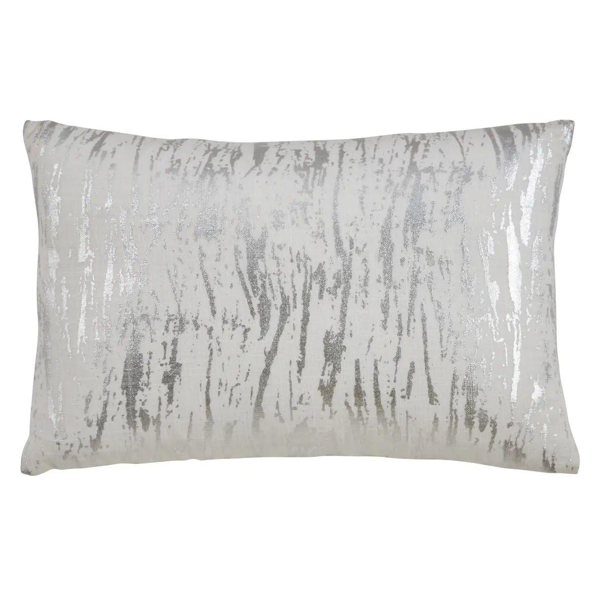 Saro Lifestyle 1612.S1422BP 14 x 22 in. Distressed Metallic Foil Design Cotton Poly Filled Throw Pillow, Silver