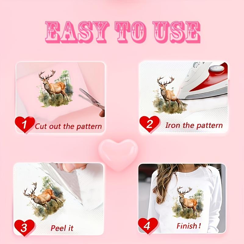 6 Piece DIY Iron-On Transfer Stickers, Latest Gigi Ever Butterfly Word Style, Heat Transfer Vinyl for T-Shirts, Jackets, Jeans, Hoodies