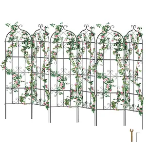 【Spotlight Day】VEVOR Garden Trellis for Climbing Plants, 71 x 20 in, 6 Packs Rustproof Metal Garden Flower Trellis, Outdoor Climbing Rose Trellis Cucumbers Support, Decorative Clematis Trellis for Courtyards Lawns