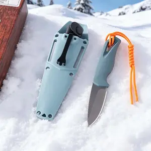 1pc 18050 Straight Knife with Sheath, High Hardness Outdoor Tool, Camping Hiking Fishing Gear, Perfect Gift for Festivals