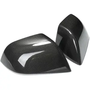 Carbon Fiber Print Mirror Covers Overlay Unit Compatible with Model 3