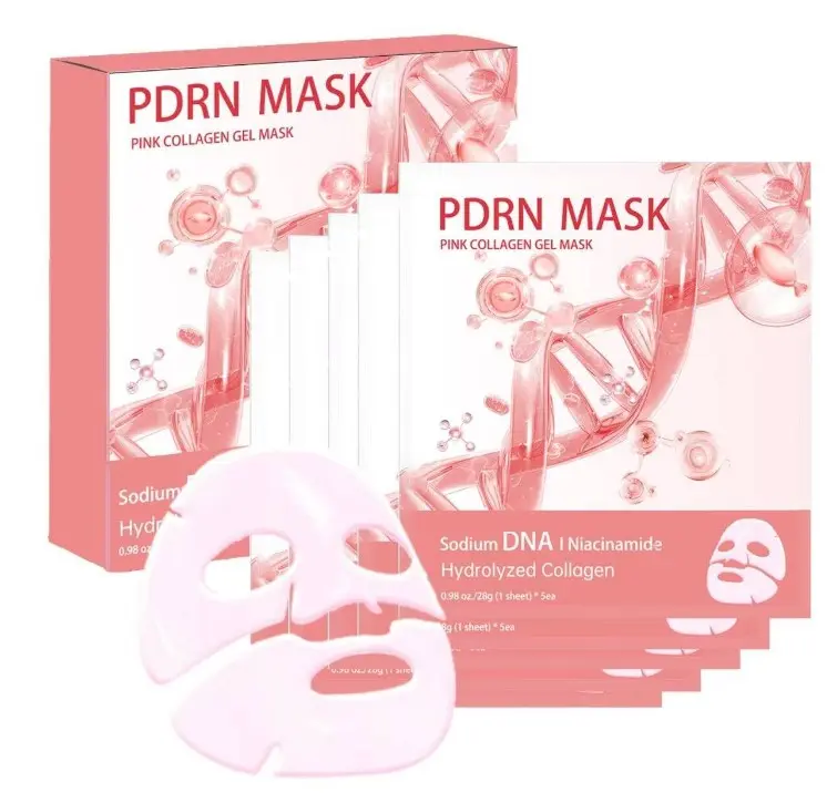 5 Pack Salmon DNA PDRN Pink Collagen Gel Face Mask – Overnight Hydrogel Korean Skincare, Firming & Hydrating Mask for Elasticity, Radiance Boost, Skin Recovery, All Skin Types