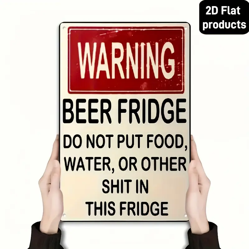 12x8in Rectangular 2D Plastic Humor Sign Fridge Sticker - Flat Decal, Wall Mount Kitchen Accessory, Home Supplies Refrigerator Decor