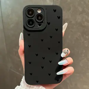 Heart Pattern Phone Case, Decorative Phone Protector Cover, Phone Accessories Compatible with iPhone & Samsung, Casing