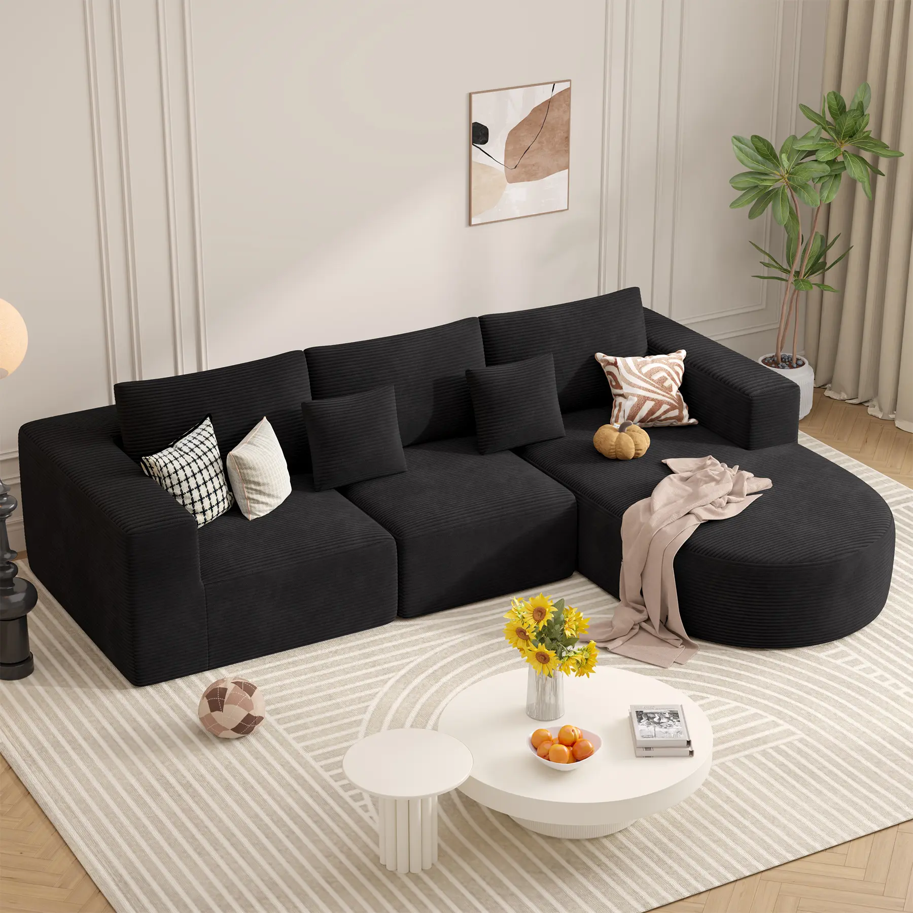 Black - Right-side recliner