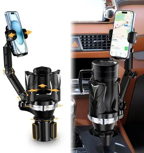 Phone Holders for Your Car, Adjustable Car Cup Holder Expander with Rubber Grip, Secure Hold, Multi-Scenario Use for Drivers, Commuters & Road Trips, Universal Fit for Up to 4.7'' Drinks/Mugs/Foods