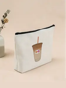 2026 new 3d stereoscopic printDunkin Donuts Iced CoffeePrinted large-capacity canvas portable toiletry bag, suitable for travel, fitness and daily use. Foldable and reusable, it is the first choice