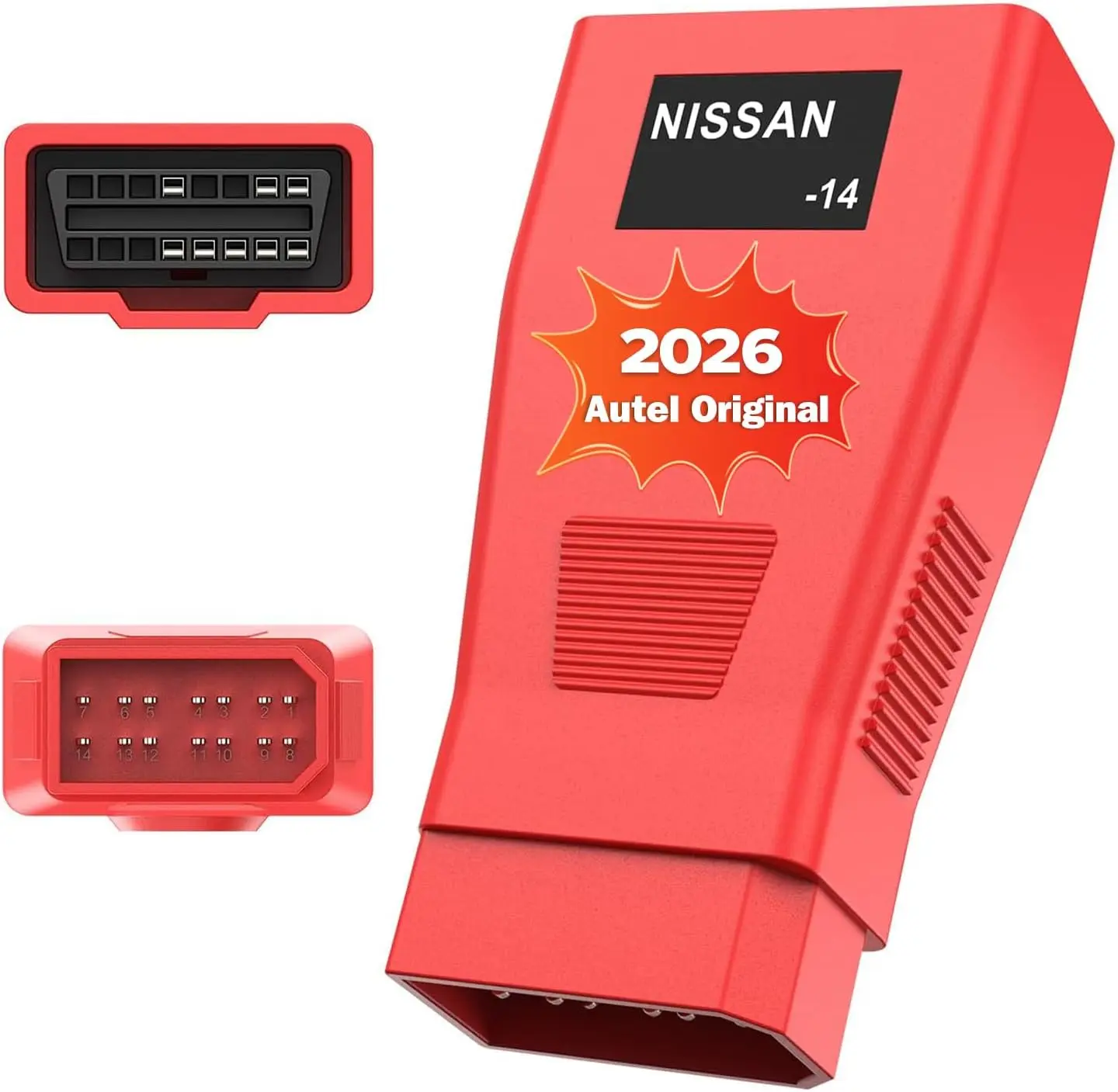 Quality Certified OBD1 to 14-Pin Male Convert Adapter with Original OBD2 Female Connector - Universal for Nissan, Compatible with Android Scanners MK808S, MX808S, MK808BT PRO, MK900BT, MK900, MP900BT, Elite II PRO, MSUltra, Ultra S2 for Testing, Obd1 To 1