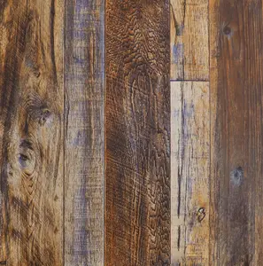 Faux Wood Wallpaper, Peel and Stick Self-Adhesive Vinyl Decorative Wallpaper Removable 17.7 x 118 Inches,Brown