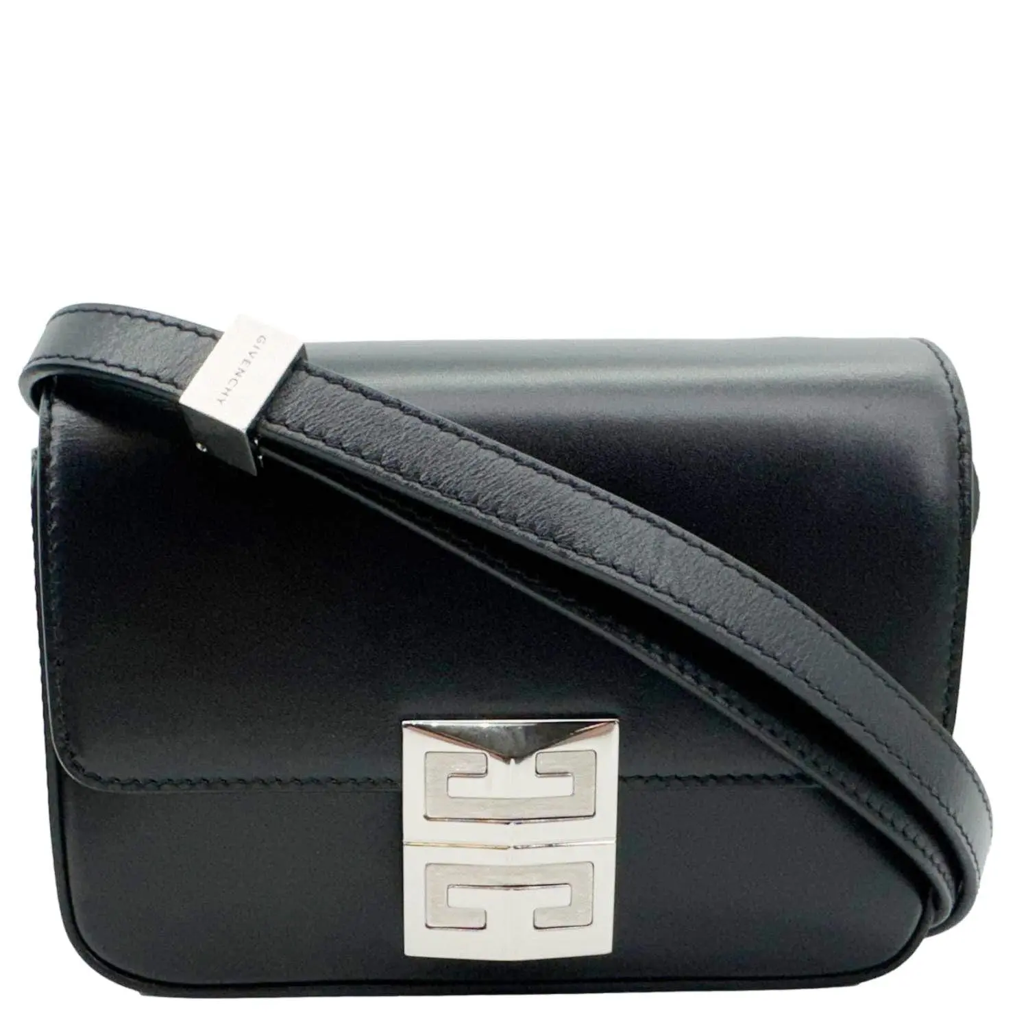 Pre-owned GIVENCHY Smooth Leather Crossbody Bags 4G Small Crossbody Bag Black