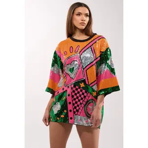 HOUSE OF HEARTS SEQUIN TSHIRT DRESS