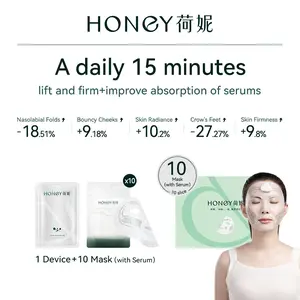 HONEY e-mask Daily 15 Minutes Lift & Firm Improve Absorption of Serums 1 Device 10 Mask with Serum for Enhanced Skin Radiance and Firmness