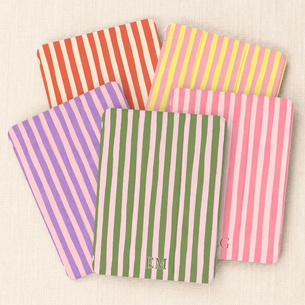 Minimalist Stripes Personalized iPad Case Cover, 2026 iPad Air 11" 13", iPad Air 6/7, iPad 10th Gen, iPad Pro 2025 13 Inch, iPad Mini 7 Case