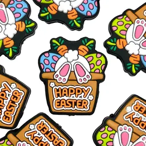 1pc Happy Easter 2.0 Silicone Focal Beads - Bunny Egg Shape Beading & Crafting DIY Supplies Beaded Pens