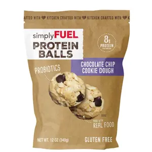 Chocolate Chip Cookie Dough Protein Balls 12OZ - Gluten Free, Probiotics, Snack