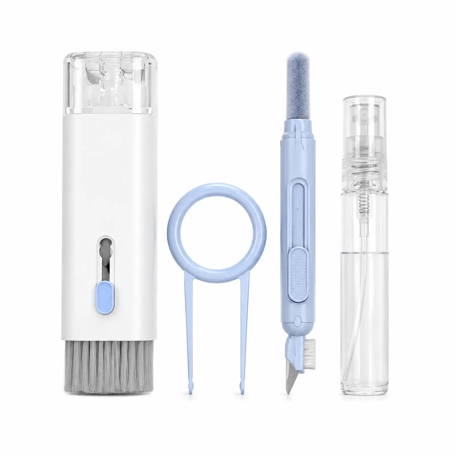 7 in 1 Keyboard Cleaning Kit, Electronics Cleaner Brush with Keycap Puller, Earbud Cleaning Pen and Screen Spray for Laptop, Phone and Earphones