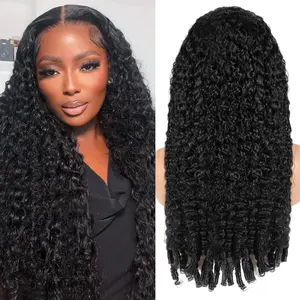 200% Density Burmese Curly Human Hair Wig 13x6 HD Transparent Lace Frontal Wigs Pre Plucked Rem Burmese Human Hair Wigs 28 Inch