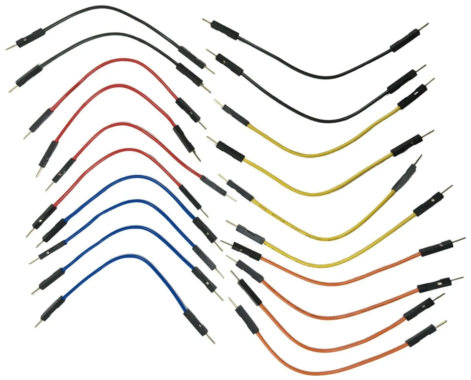 20 Piece 4-inch Male to Male Jumper Wires for Solderless Breadboard, 22 Gauge, Includes 5 Different Colors