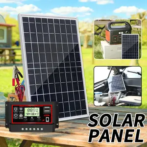 Single Crystal Silicon Solar Panel Kit, Solar Charger, Car Charger with 80a/100a Controller, Output 12V-18v-24v Dc Interface