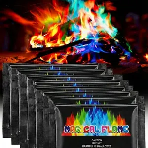 24PCS Magical Flames Rainbow Fire Color Changing Packets for Fire Pit & Winter Camping - Long Lasting Fireplace Accessories, Perfect Camping Gift | Aesthetic Fire | Christmas Party Gifts, Valentine's Day gift