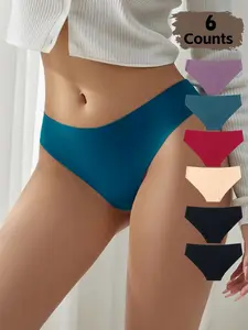 Women's Solid Color Seamless Panty, Breathable Comfy Knicker for Daily Wear, Women's Underwear for All Seasons, Breathable Panties, Soft Comfy Panties, Womenswear