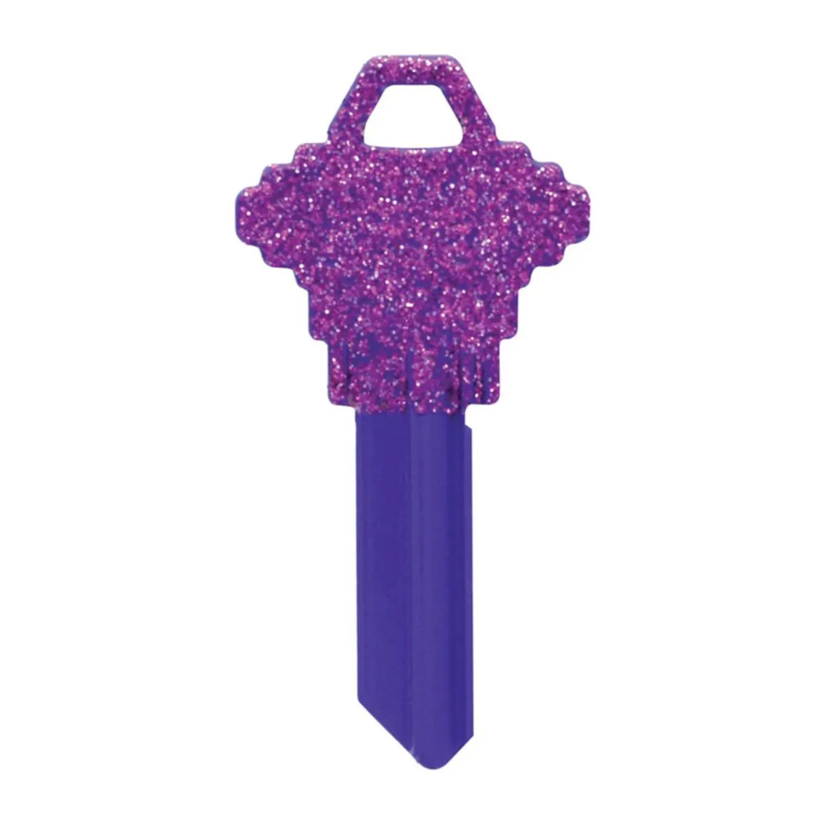 212 MAIN Diva Purple Glitter Finish Brass Body Key Blank - Single Side, Key #68/SC1, for House & Office Use, Case of 6