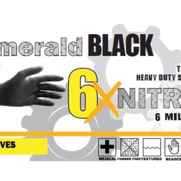 Black 6X Powder Free 6-MIL Nitrile Disposable Gloves box of 100 gloves for Cleaning, mechanic, Black Color, Suitable for Various Cleaning Tasks