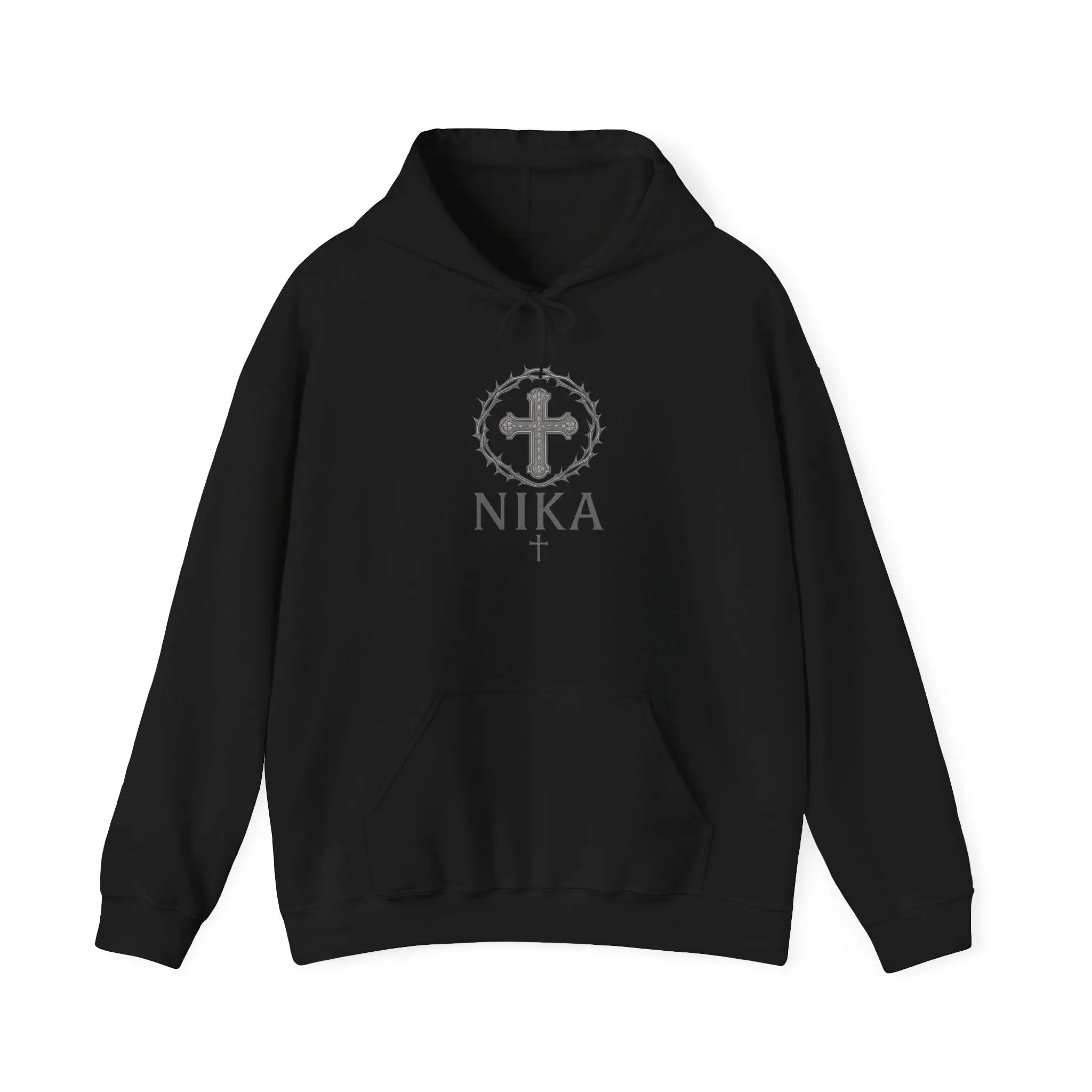 NIKA Orthodox Cross Hoodie — Minimal Religious Sweatshirt