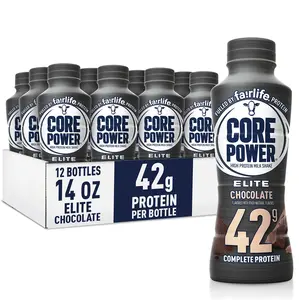 Core Power Fairlife Elite 42g High Protein Milk Shakes For kosher diet, Ready to Drink for Workout Recovery, Chocolate, 14 Fl Oz (Pack of 10), Liquid, Bottle
