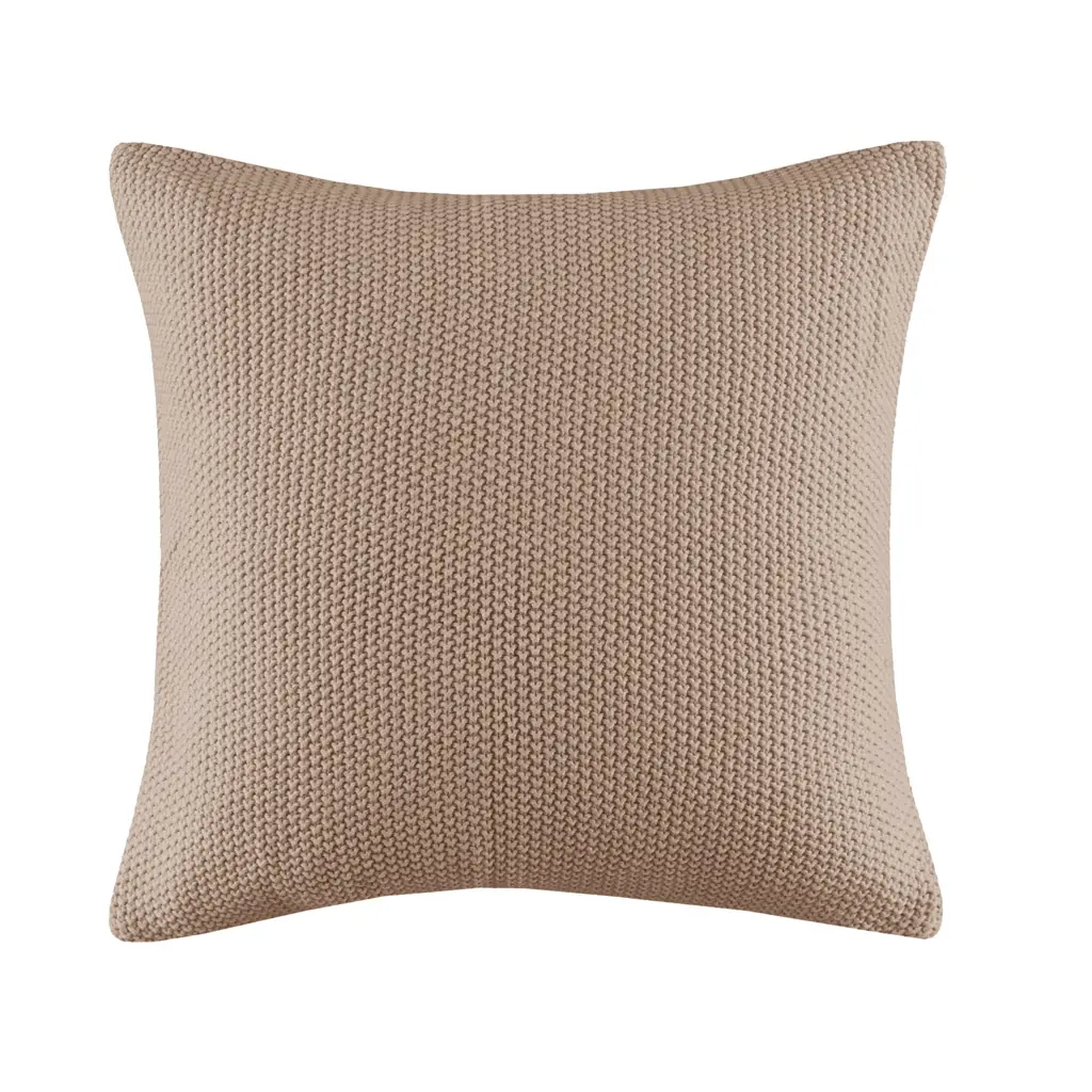 INK+IVY Bree Knit Square Cushion Cover - Casual Cottage Home Decorative Cushion Case with Knitted Texture, Hidden Zipper for Cozy Bedding Linens Look, Cozy Look