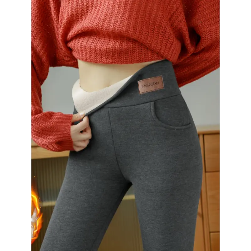 Women's Sports Jeggings, Elegant Solid Color Rayon Trousers for Outdoor Activities or Home Lounging, Knit Fabric, Pockets, Rayon Blend, High Elasticity, Casual Sports Bottoms, Sporty Chic, 95% Rayon