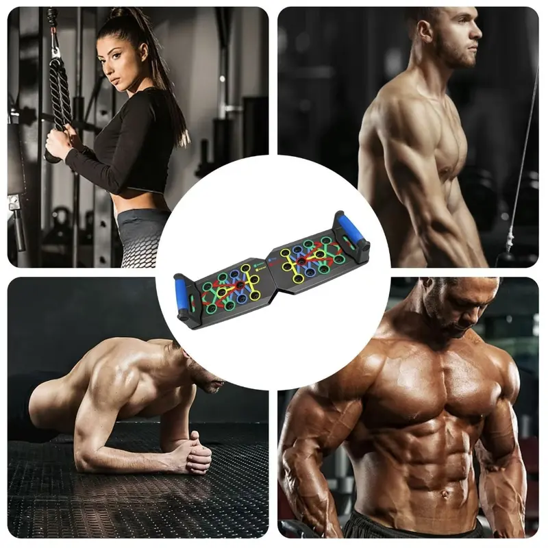 28-in-1 Portable Foldable Push-Up Board with Handles - Multifunctional Home Gym Strength Training Equipment, Color-Coded Slots, Compact Size, Unisex Upperbody Gear for Floor Workouts, Targeted Push-Up/Triceps/Back Focus, Take to the Gym 28-in-1 Portable Foldable Push-Up Board with Handles - Multifunctional Home Gym Strength Training Equipment, Color-Coded Slots, Compact Size, Unisex Upperbody Gear for Floor Workouts, Targeted Push-Up/Triceps/Back Focus, Take to the Gym