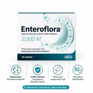 Enteroflora Bacillus Clausii Probiotic Supplement - 2000M Strength, 10 Sachets, for Intestinal Flora Support & Healthcare Dietary