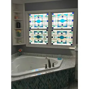 Stained Glass Windows - W-74 Blue, Green & Teal Shades