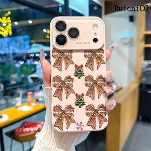 Black ribbon bows Pattern Phone Case for iPhone 17 Pro Max 16 15 Plus 14 13 12 Series Full Camera Lens Protection Shockproof Drop Resistant Durable Phone Case Suitable for All People